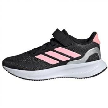 Zapatillas infantiles adidas Runfalcon 5, negras/rosas/plata con velcro
