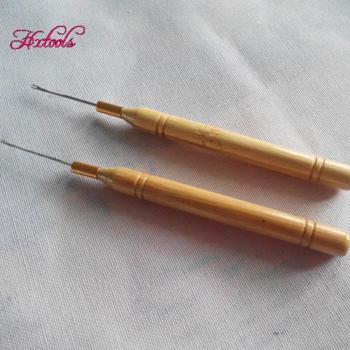 100 Wooden Handle Pulling Needles for Hair Extensions