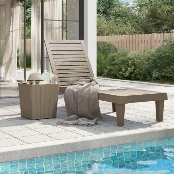 Tumbona de Jardin Polypropylène Marron Clair 155x58x83 cm