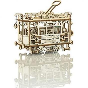 Modello Tram della città con le rotaie Wooden City