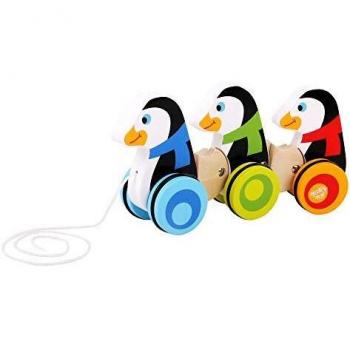 Houten Pinguïn Trekfiguur 25 x 6,5 x 13 cm van Tooky Toy