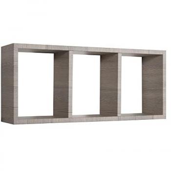 Estante de pared 3 compartimentos Tristano roble moka