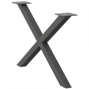 Pieds de table basse en acier anthracite forme X 2 pcs 70x(42-43) cm