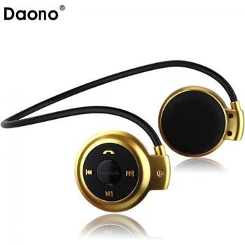 Casque DAONO Bluetooth avec fonction MP3 et radio FM, écouteurs sans fil pour le sport, carte TF jusqu'à 32 Go