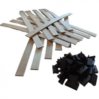 30 lattes + embouts 580x53x8 mm spécial bz / clic clac