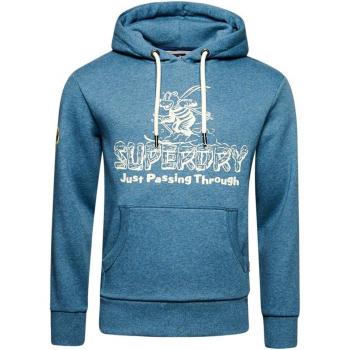 Sudadera gráfica con capucha Superdry Travel Postcard azul (S)