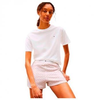 Camicia da Notte Tommy Hilfiger Manica Corta in Jersey Bianco
