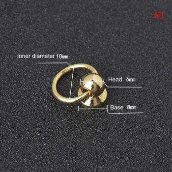 10pcs Round Head Brass Spikes with Screws for Clothing and Accessories