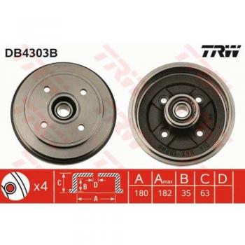TRW DB4303B Tambour de frein ABS sans bague – modèle SUZUKI