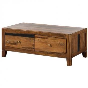 Legno Sheesham Ancona 202 – Tavolino da Salotto Laccato Marrone Scuro