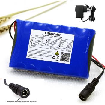 Batterie lithium Liitokala 12 V 6,8 Ah 6800 mAh 18650 + carte de protection + chargeur 12,6 V 1 A