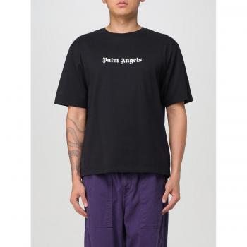 Men's Large Palm Angels Logo T-Shirt in Black