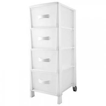 Cassettiera Bianca 4 Cassetti Slim