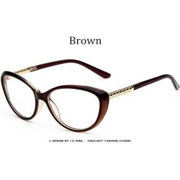 Elegant Cat Eye Clear Lenses, Wine Red