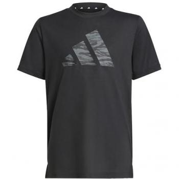 Black Camo Print Training Tee – Adidas Essentials for Youth 13‑14
