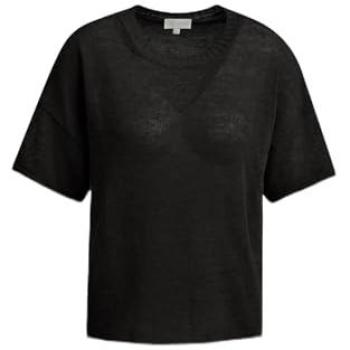Milano Italy Strickshirt – Leinen-Mix – Schwarz – Oversize – Damen – Größe S