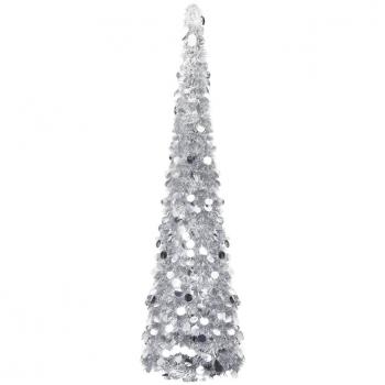 Silberner Pop-Up Weihnachtsbaum 150 cm PET