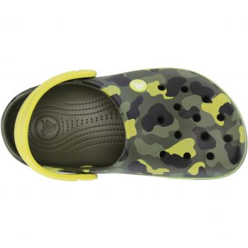 Zuecos Crocs Crocband MultiGraphic K, Amarillo (Citrus 738)
