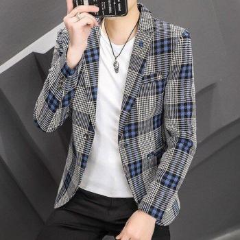 Men's Business Plaid Blazer S-3XL