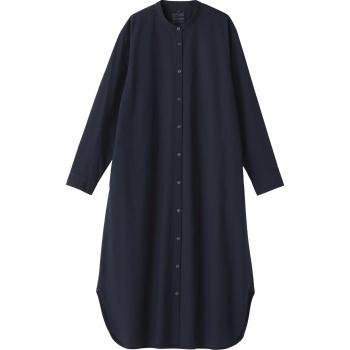 MUJI Classic Wash Broad Collar Dress – Dark Navy