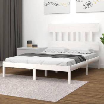 VidaXL Bed Frame without Mattress White 150x200 cm Solid Wood