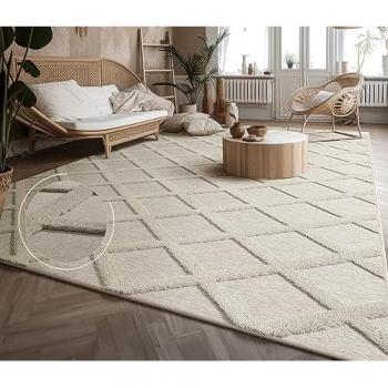 Tappeto Soggiorno 3D Boho 160x220 cm Crema