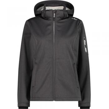 CMP Damenjacke Melange Softshell mit Kapuze, Größe 42, grau
