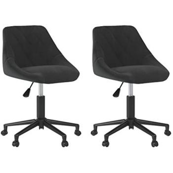 Two-Piece Black Rotating Table Chairs