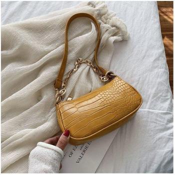 Bolso Baguette Mini de piel sintética con estampado de cocodrilo