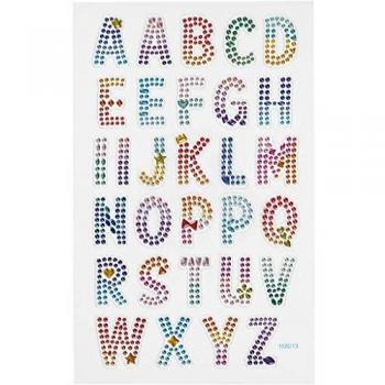 Autocollants strass 10x16 cm alphabet
