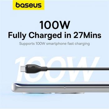 Cable Rápido Baseus Pudding USB-C 100W 1.2m Blanco