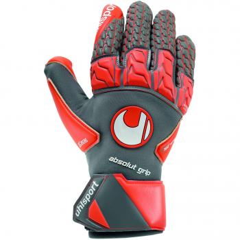 Uhlsport Erwachsene Aerored Absolutgrip Reflex Torwarthandschuhe, Dark grau/Fluo rot/weiß, 10