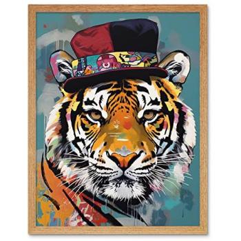 Felt-Crowned Tiger Wall Decor
