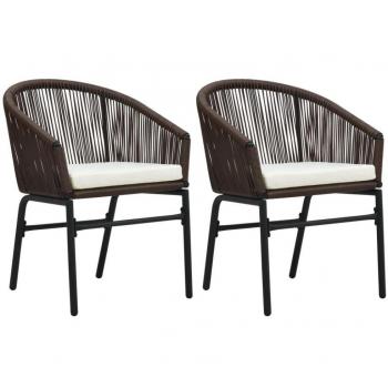 Sedie da Giardino 2 pz in Rattan PE Color Marrone