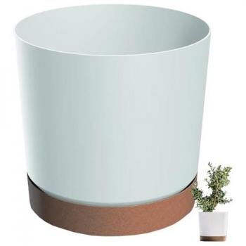 Pot de fleurs rond Tubo 12.8 cm blanc