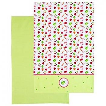 Contemporary Garden Cotton Tea Towels by KitchenCraft – 2 Pack