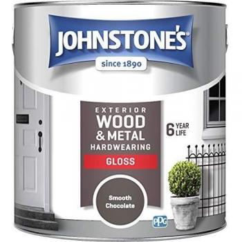 Johnstone's Exterior Gloss Coating for Wood and Metal, Chocolate, 2.5 Liters