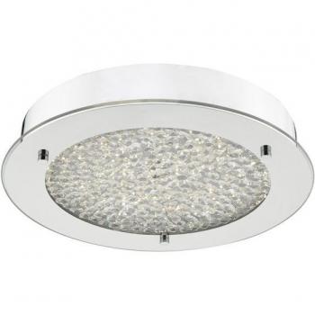 Peta Single Light LED Ceiling Fitting in Chrome and Crystal