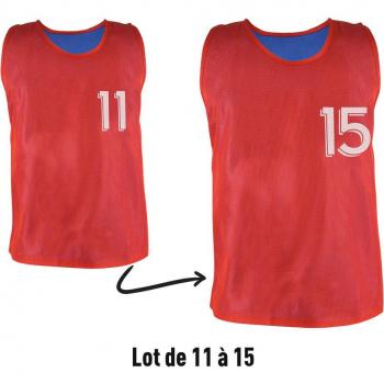 Ensemble de 5 chasubles réversibles numérotées (N° 11 à 15) Sporti France