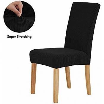 DiningEase Black Spandex Chair Covers