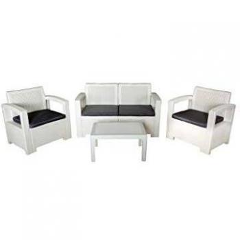 Bica 9037: Set Texas 2 Salotti Bianco – Dimensioni 119x74x57 cm / 281x155x79 cm