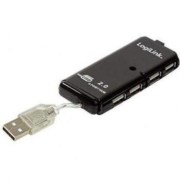 LogiLink USB 2.0 Hub, 4 Port, anthrazit-transparent