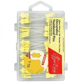 Sew Easy 43 mm Numbered Flat‑Head Patchwork Pin Collection