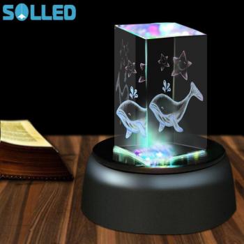 Round Colorful LED Stand for Cocktail Glasses