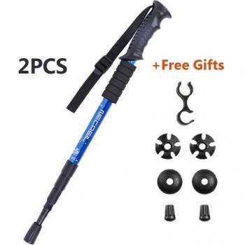 2 Pcs Ultralight Trekking Poles with Shock Absorption