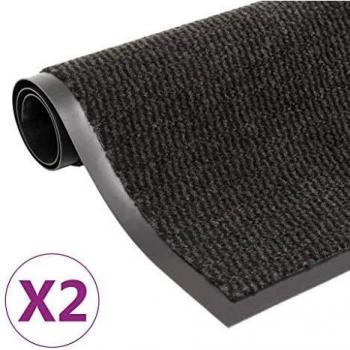 Dust Control Mats 2 pcs Rectangular Tufted 120x180 cm Black