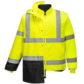 Portwest S768YBRXL Hi-Vis Executive 5-in-1 Jacket, XL, Yellow/Black