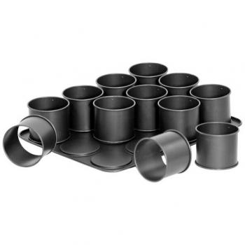 Moldes Zenker 12 Mini Pasteles en Acero Antiadherente Negro