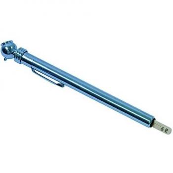 Tyre Pressure Gauge Pencil Deluxe Chrome Tough Shock Proof Metal 10-50PSI