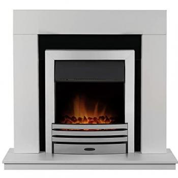 Chrome Eclipse 39 Malmo Electric Fireplace – White & Black